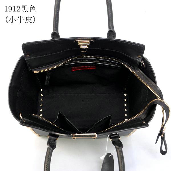2014 Valentino Garavani rockstud double handle bag 1912 black on sale - Click Image to Close